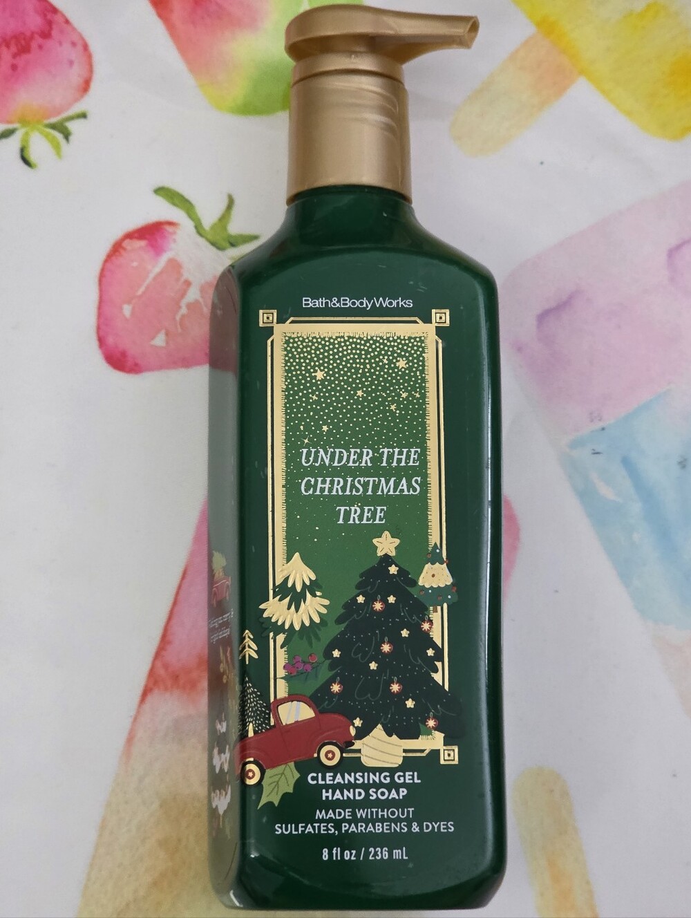 Bath & Body Works Under The Christmas Tree Cleansing Gel Hand Soap 8oz NEW RARE